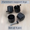 Aerzetix: C42482 Set of 4 Adjustable Furniture Feet Black for