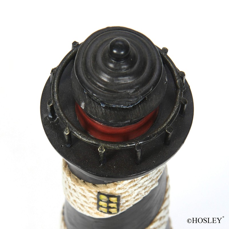 Hosley 8 Inch Tall Tabletop Resin Lighthouse Blinking Tower Light