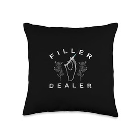Vintage Filler Dealer Lip Fillers Aesthetic Nurse Injector Throw Pillow