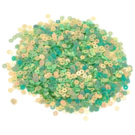 sourcing map 10000 Pcs Flat Loose Sequins 4MM Bulk Cup Sequins Paillettes Sequins Embroidery Sequins Round Spangles with Holes for Jewelry Making Crafts Sewing Makeup Nail,Light Green