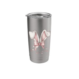 Bunny Ears with Pink Ribbon - Cute Easter Stainless Steel Insulated Tumbler