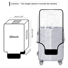 Feybaul PVC Luggage Protector Cover,Clear Suitcase Cover Protector,20 Inch Transparent Luggage Protective Cover Case for Wheeled Suitcase Suitable for 19“-20"