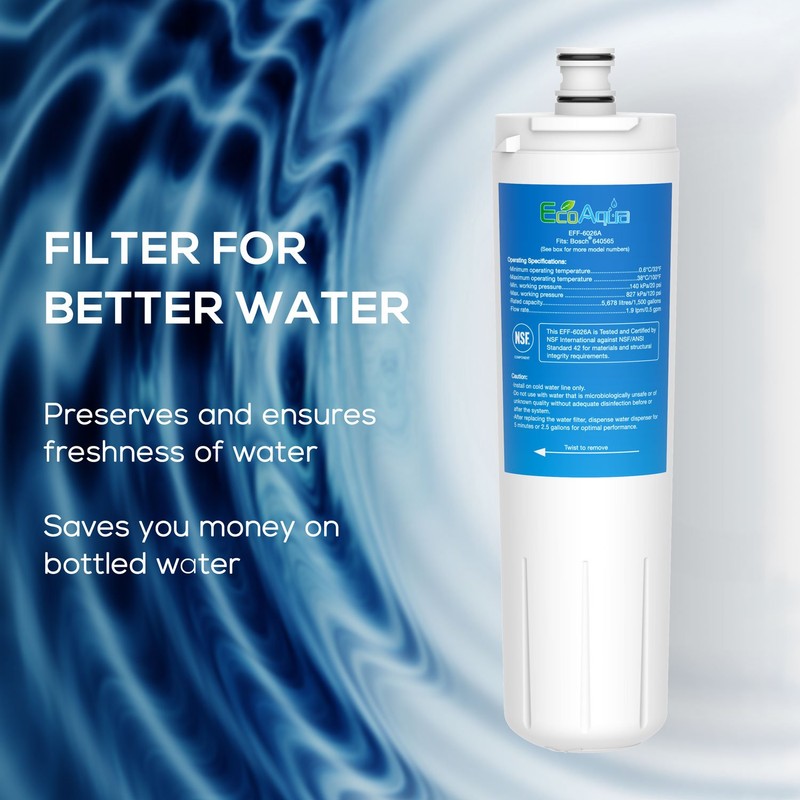 EcoAqua EFF-6026A Fridge Water Filter Compatible with Damixa Aquaflow AF517