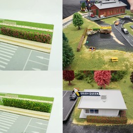 Cayway 10 Pcs Miniature Shrub Strips 7.9 Inches Static Shrub Vegetation Groups Bush Model Groups Bush Model Static Scenery Model Aritificial Plants (Light Color)