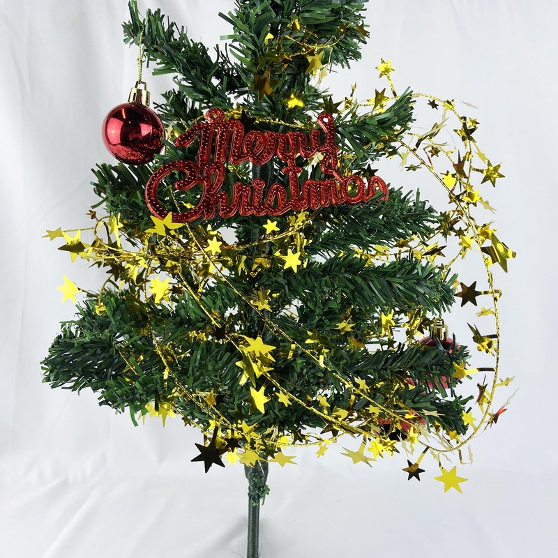5 Rolls 130 Ft Gold Tinsel Stars Brace Star Tinsel