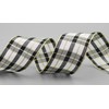 finemark 20 m x 40 mm Checked Christmas Ribbon Black