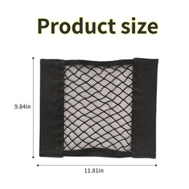 Wmavale Universal Mesh Cargo Net with Tape, Black Polyester, Hook & Loop, 9.84inx11.8in, Compatible with Truck, Car, RV, Boat