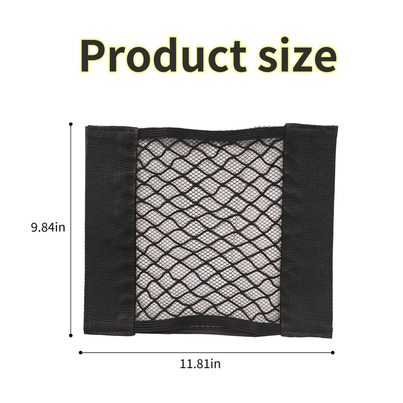 Wmavale Universal Mesh Cargo Net with Tape, Black Polyester, Hook
