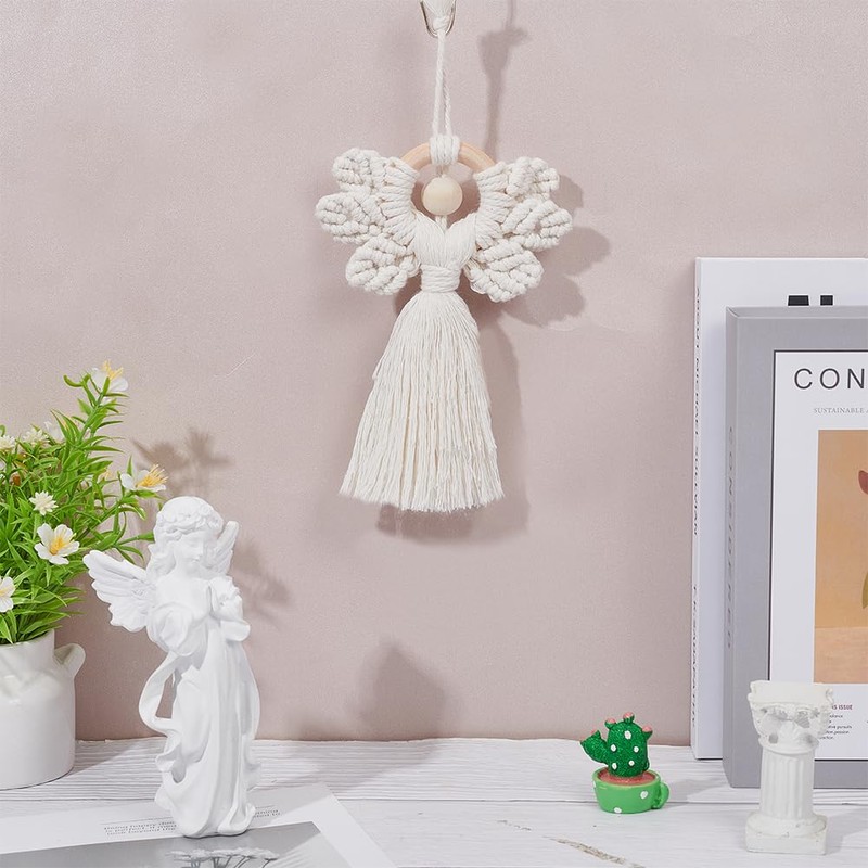 ORIGACH 3 Set DIY Angel Macrame Kit, Boho Macrame Angel