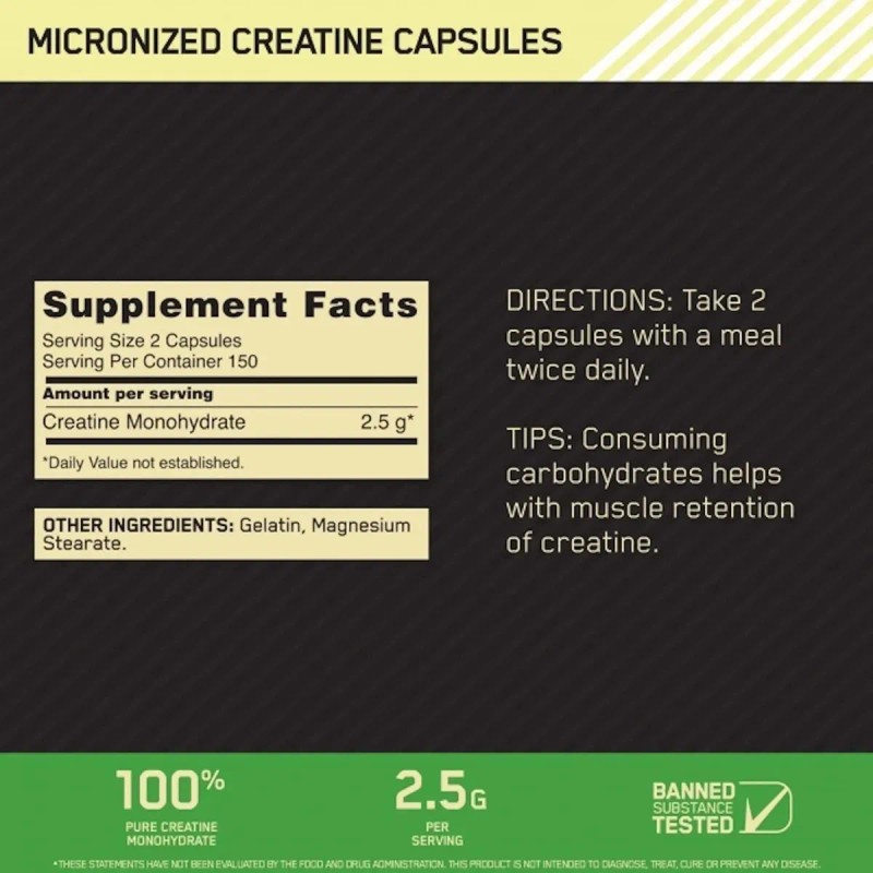Creatina Micronizada 60 Pastillas- Para Fuerza Sin Sabor