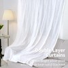BGment White Room Darkening Curtains for Bedroom with Sheer Overlay,