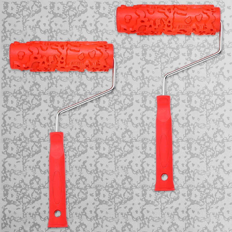 MBAIYO 2 Pcs 7'' Textured Paint Roller, Rubber Pattern Paint