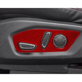 nuoozy Carbon Fiber Font Seat Button Frame Panel Cover Trim Sticker Compatible with Ford Explorer 2014 2015 2016 2017 2018 2019 Interior Accessories Red (2Pcs)