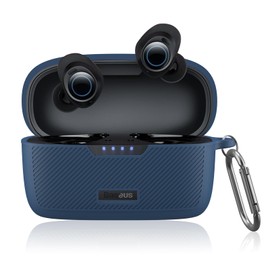 PUCGUE for Baseus Bowie MA10 Case, Silicone Case for Bowie MA10 Bluetooth Earbuds, Anti-Scrach Shockproof Protective Cover for Baseus MA10 Wireless Earbuds with Keychain (Blue)