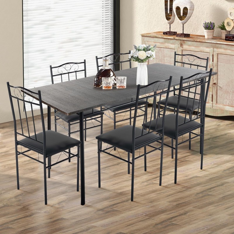 Dining Table Set for 6, Kitchen Table and Chairs for