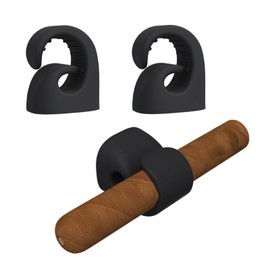 nohlerlife Golf Cart Accessories, Silicone Magnetic Stogie Holder, Compact Cigar Stand, Sleek & Convenient Hook for Golfing, Grilling, Travel, Indoors and Outdoors Use (Black+Black)