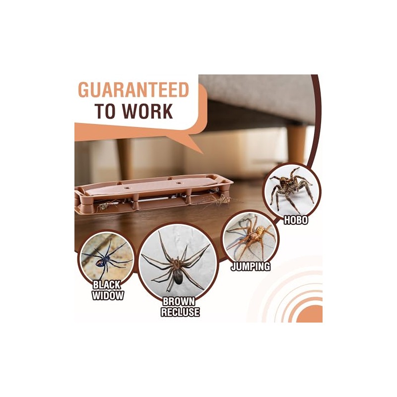 Spider Traps Indoor, 24 Pack Extra Sticky Brown Recluse Traps,