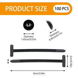 Pack of 100 Nylon Cable Ties Buckle Universal Cable Tie Buckle Reusable Cable Tie Holder Self-Locking Tie Holder Nylon Zip Ties Black Cable Ties for Car Repairs