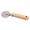 Hyper Mart Pizza Cutter Wheel with Wooden Handle, Stainless Steel,