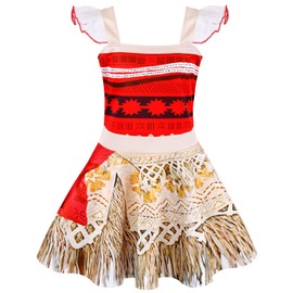 AmzBarley Kids Dress Up Clothes Princess Costume for Girls Birthday Party Dresses Adventure Outfit 5-6 Years