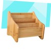 TOVINANNA Bamboo Storage Box Three Compartments Multi-function Desk Organizer for