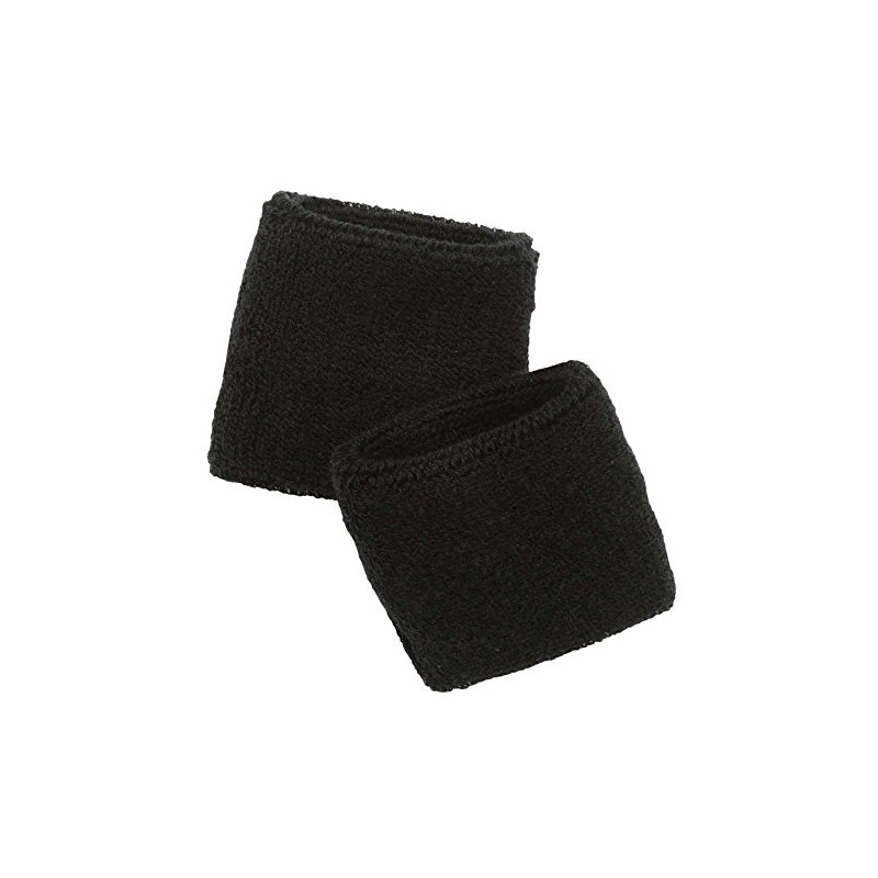 Ergodyne unisex adult Wrist Terry Cloth Sweatband, Black, Pair US