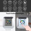 Indoor Touch LCD Screen Thermometer Hygrometer Electric Alarm Clock for