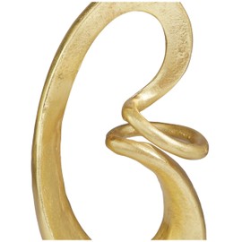 Deco 79 Aluminum Metal Abstract Decorative Sculpture Swirl Home Decor Statue, Accent Figurine 7" x 4" x 13", Gold
