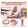 Brochas Maquillaje Profesional Herramientas Cosméticas 56pzs Color Marrón