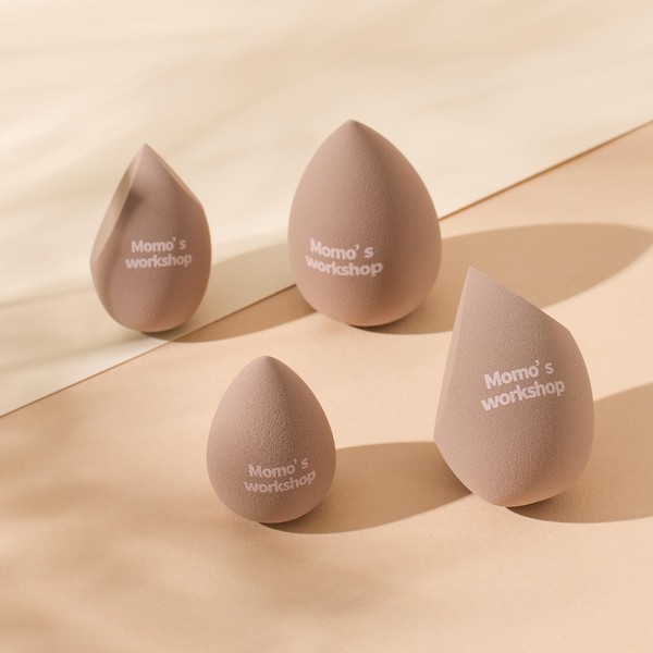 Momo's Workshop 4pcs Makeup Sponges,Face Sponge for Foundation & Concealer,