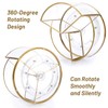 Hipiwe 360 Rotating Makeup Organizer 3-Slot Gold Glass Spinning Cosmetic