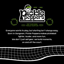 Picklepoppers Pickleball Starter Set of Premium Pickleball Paddles, Four (4) Pickle Balls, (1) Canvas Bag - Lightweight, Honeycomb Core & Comfort Grip Handles - Perfect for Beginners - USAPA Approved