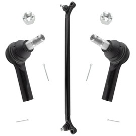 WEDOAUTO Front Center Drag Link + 2Pcs Front Outer Tie Rod End Links Fit For Nissan Frontier 1998 4WD, Frontier 1999-00 (2.4L 4WD or 3.3L), Frontier 01-04 3.3L, Xterra 2000-04 Replace# DS80593 ES3466