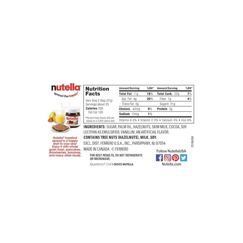 Nutella Hazelnut Spread with Cocoa, 33.5 oz, 2-count