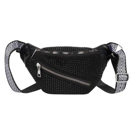 Hoce Women Fanny Packs Glitter Waist Bag Ladies Bum Bag Multi-Functional Sling Bag Chest Bag with Adjustable Strap