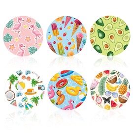 12pcs Sensor Covers for Libre 2/3, 6 Styles Summer Round Adhesive Patches Breathable Waterproof Sweat-Proof Sensor Stickers CGM Monitor Patch Accessories