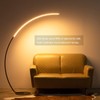 NUÜR Arc Floor Lamp, 67" Tall Black Gold LED Modern