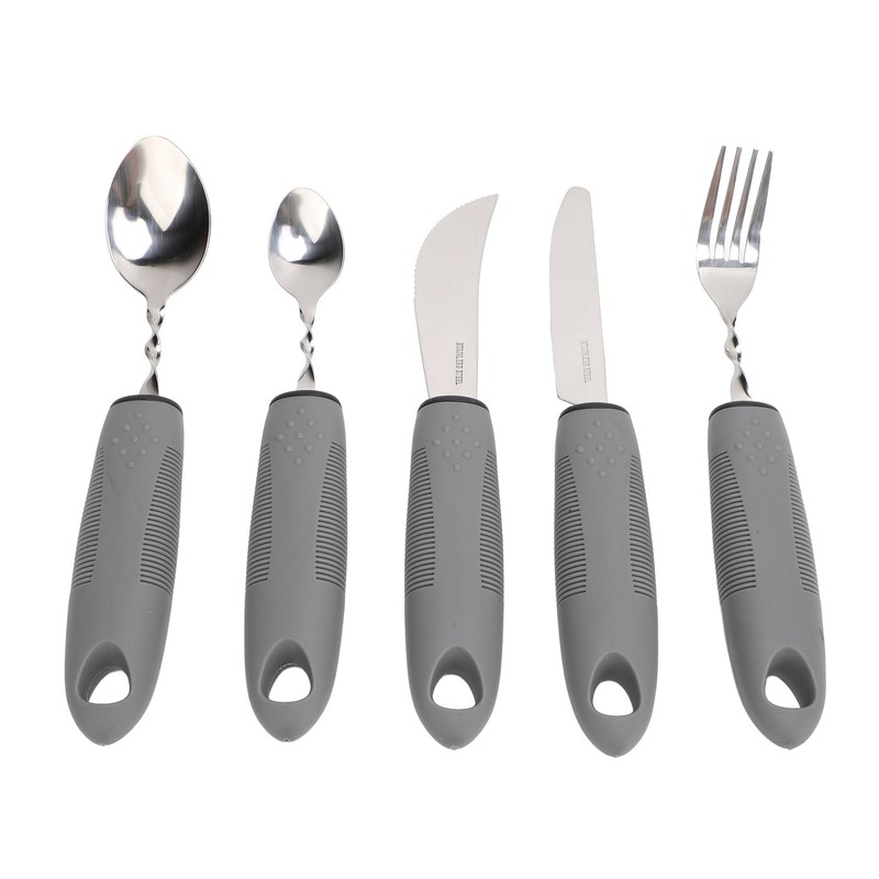 5pcs Bendable Adaptive Utensils Weighted Easy Grip Stainless Steel Special