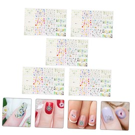 TOVINANNA 5 Sheets Water Transfer Nail Art Stickers Floral Decals for Women DIY Flower Designs for Stylish Nail Decoration for Parties and Daily Wear