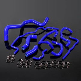 G-PLUS Silicone Radiator Coolant Hose Kit Clamps Compatible With 1999-2006 Volkswagen VW Golf Mk4 Turbo 1.8T Blue