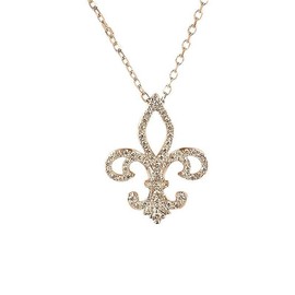 DIAMANTIO Cubic Zirconia Fleur De Lis Pendant Necklace for Women - Elegant Timeless Design, Enhanced Durability and Tarnish Resistance