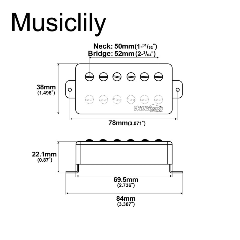 Wilkinson Vintage Alnico 5 PAF Style Humbucker Pickups Set for