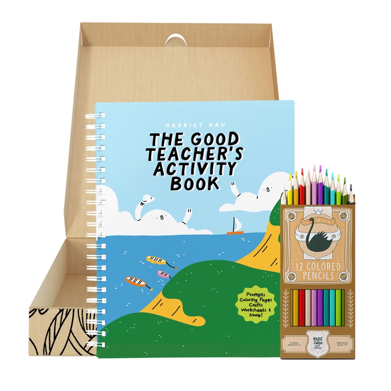 The Good Teacher's Activity Book, Colored Pencils Included, Fun Prompts,