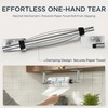 FORIOUS Paper Towel Holder Under Cabinet, One Hand Tear, Commercial,Silver