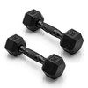 CAP Barbell 5 LB Coated Hex Dumbbell Pair with Black