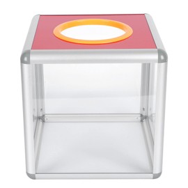 NUOBESTY Countertop Container Transparent Raffle Box Vote Ballot Box Lucky Draw Box Square Raffle Ball Game Box Multi- Functional Ticket Box Aluminum Alloy Donation Box for Fundraising