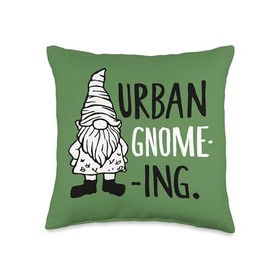 Urban Gardener City Rooftop Garden Sustainable Gardening Throw Pillow