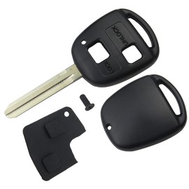 2 Button Car Remote Key Shell Replacement for To-yo-ta Avensis Corolla Camry Echo Yaris Prado RAV4 Tarago with Button Rubber Pad (Pack of 1)