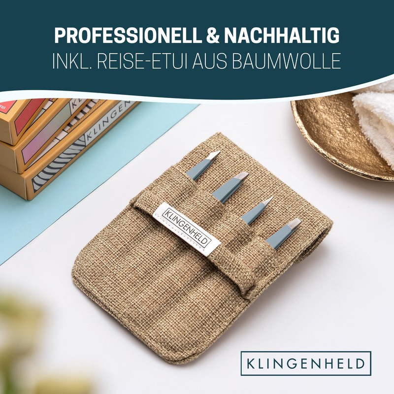 KLINGENHELD® Precise Tweezers Set with Hand-Cut Tips - Perfect for