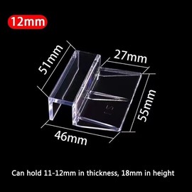 LALOCAPEYO 15pcs Aquariums Fish Tank Acrylic Clips Aquarium Fish Tank Glass Cover Clip Support Holder for Rimless Aquariums (12mm)